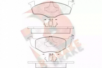R BRAKE rb1119 -  Комплект тормозных колодок, дисковый тормоз